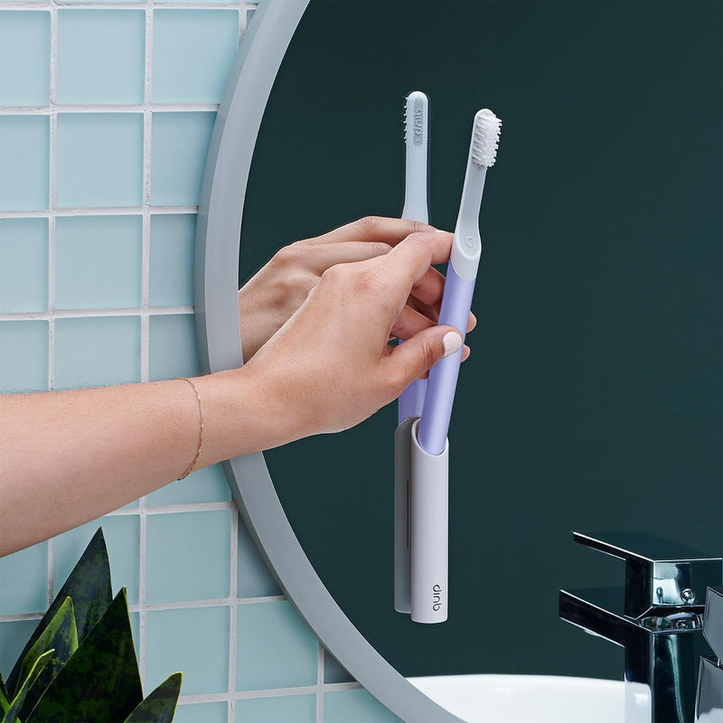 [Australia] - Quip Sonic Electric Toothbrush for Adults - Time Travel & Soft Bristles with Travel Case & Replacement Brush Head - 3 Month Battery Life, Plastic Handle- Lavender 1 Count (Pack of 1) 