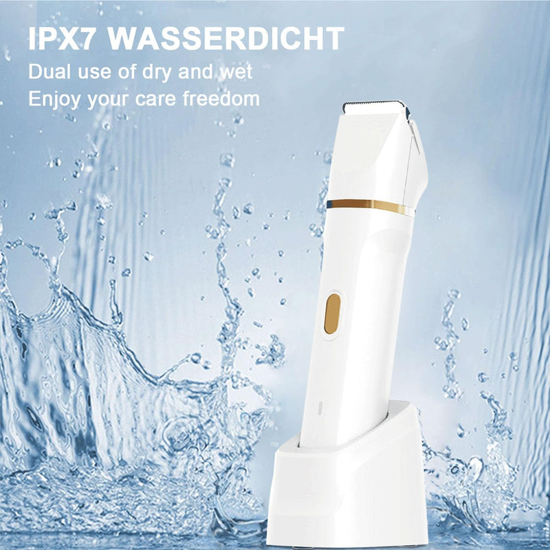 [Australia] - ele ELEOPTION Electric Razors for Women 5-in-1 Waterproof Wet Dry Electric Shaver with USB Charge Dock, Legs Hair Remover, Body Shaver for Beard Bikini Trimmer for Women White 