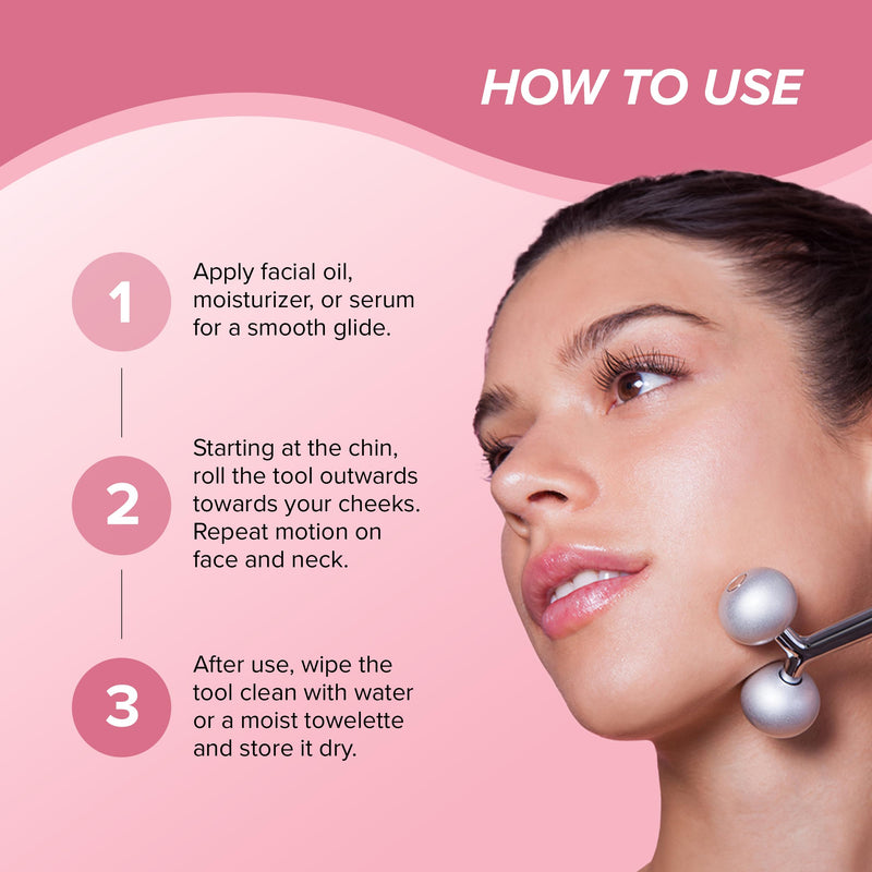 SKIN GYM Face Sculptor Beauty Roller, Stainless Steel Facial Massager for Lifting, Toning, and Sculpting