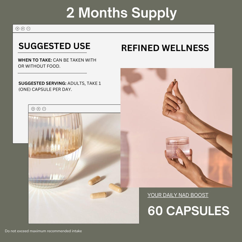 Pure NMN for NAD+ Supplement UK (2 Month Supply) | Cellular Energy & Healthy Ageing Support – 60 Capsules – Advanced Formula