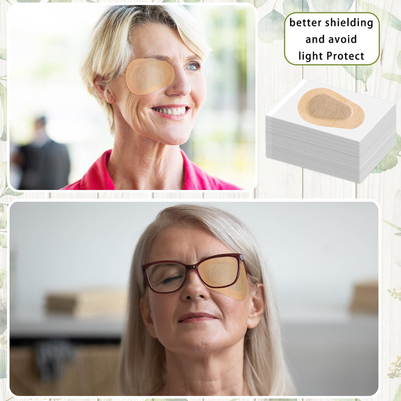 [Australia] - Panitay 40 Pcs Adhesive Eye Patches for Adults Disposable Breathable Medical Eye Patch for Amblyopia Lazy Latex Free Adhesive Bandages for Men(3.3 x 2.3 Inch,Nude) Nude 3.3 x 2.3 Inch 