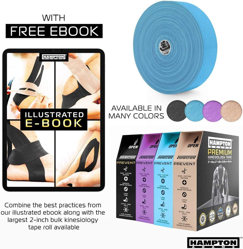 [Australia] - Hampton Adams | Official BJJ Partner | As Seen on Shark Tank | Kinesiology Tape Bulk Roll (135ft) | Muscle Joint Support for Knees Shoulders Back Plantar Fasciitis | Waterproof 1-Pack White 