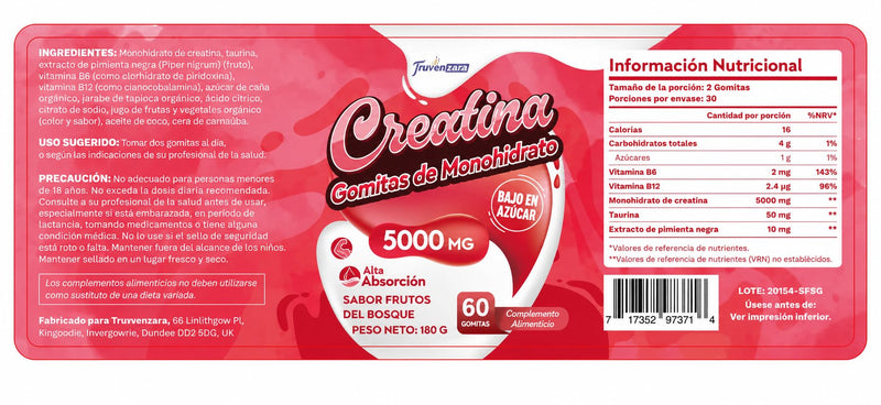 Creatine Monohydrate Gummies 5000mg, 5-in-1 Vegan Supplement with Taurine, B6 & B12, for Energy, Endurance & Muscle Builder, Low Sugar, High Absorption, Natural Berry, 120 Count 60 count (Pack of 2)
