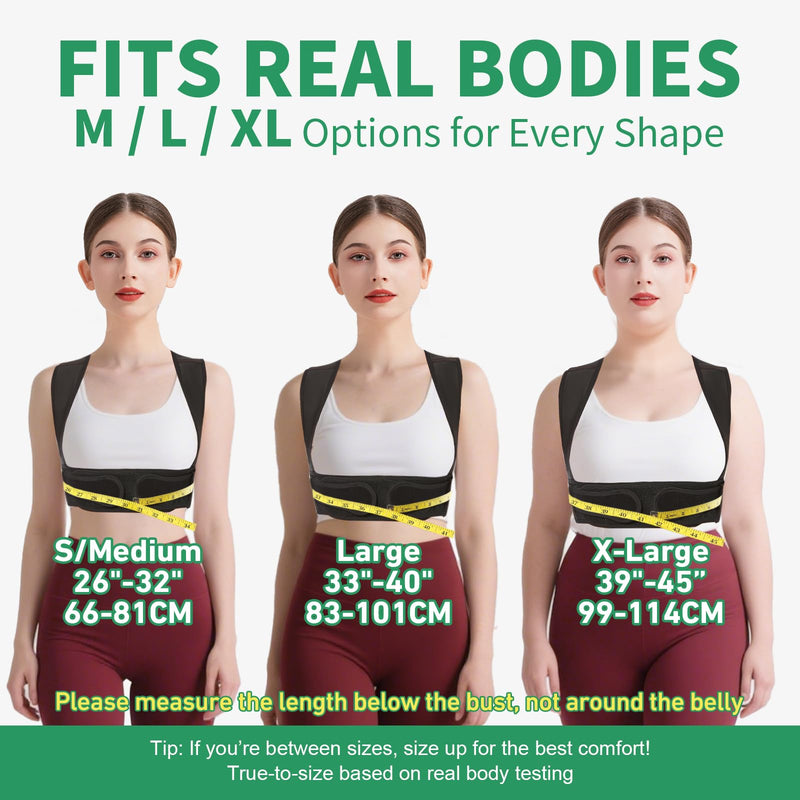 [Australia] - Posture Corrector for Women and Men ‚Äì Upgraded Back Straightener for Effective Lower Back Pain Relief, Back Brace for Hunchback, Scoliosis, and Better Posture Support(X-Large) X-Large black 