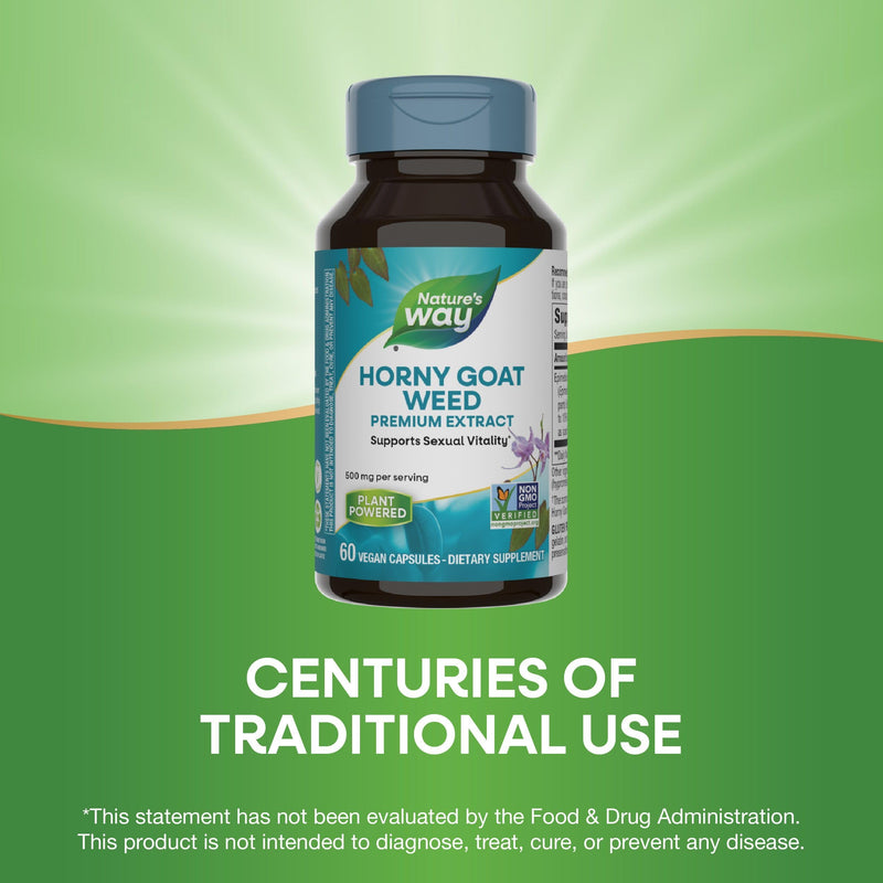 [Australia] - Nature's Way Horny Goat Weed Premium Extract Sexual Vitality,* Non-GMO, Vegan, 60 Capsules 