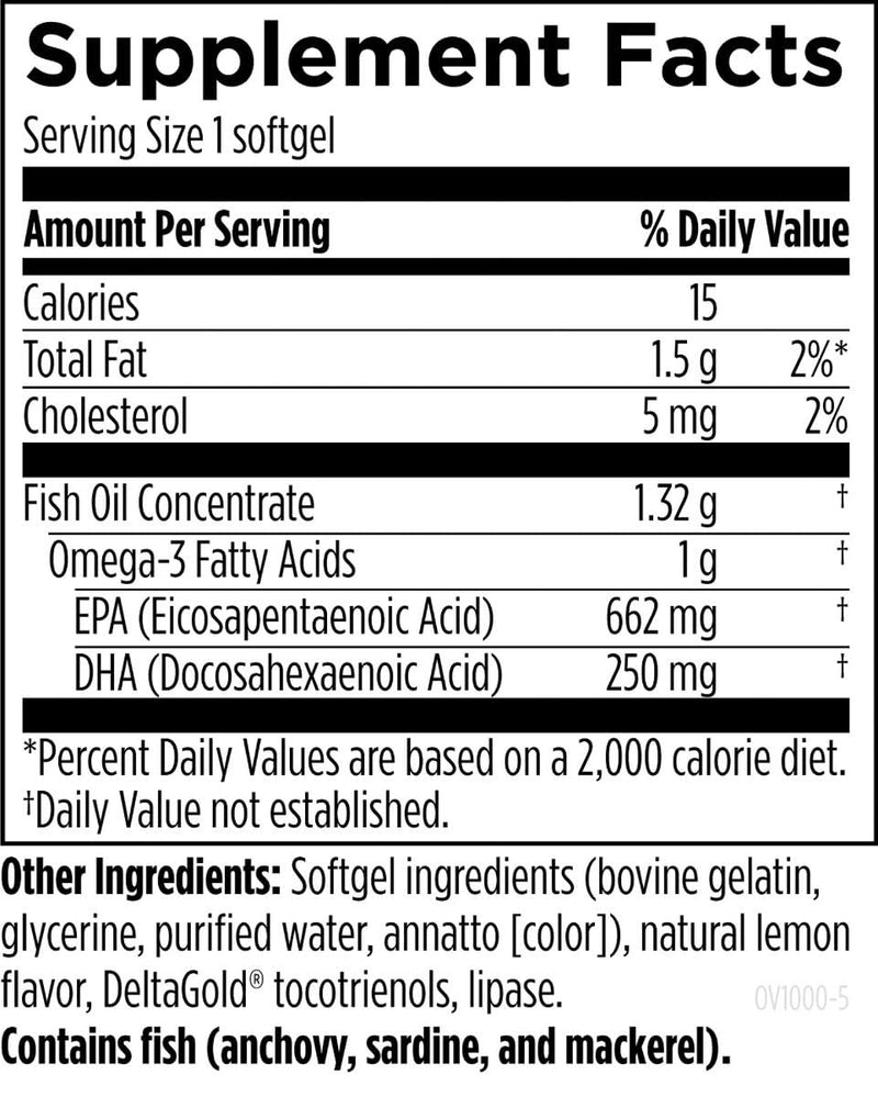 [Australia] - Designs for Health OmegAvail TG1000 - TG (Triglyceride) Fish Oil Supplement with EPA/DHA - Highly Concentrated 1000mg Omega-3 Per Softgel - Natural Lemon Flavor + No Fishy Aftertaste (60 Softgels) 60 Count (Pack of 1) 