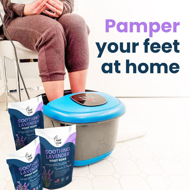 [Australia] - Soothing Lavender Foot Soak with Epsom Salt - Best Toenail Treatment, & Softens Calluses - Soothes Sore & Tired Feet, Moisturizing Athletes Foot Care For Dry Cracked Feet Cream 