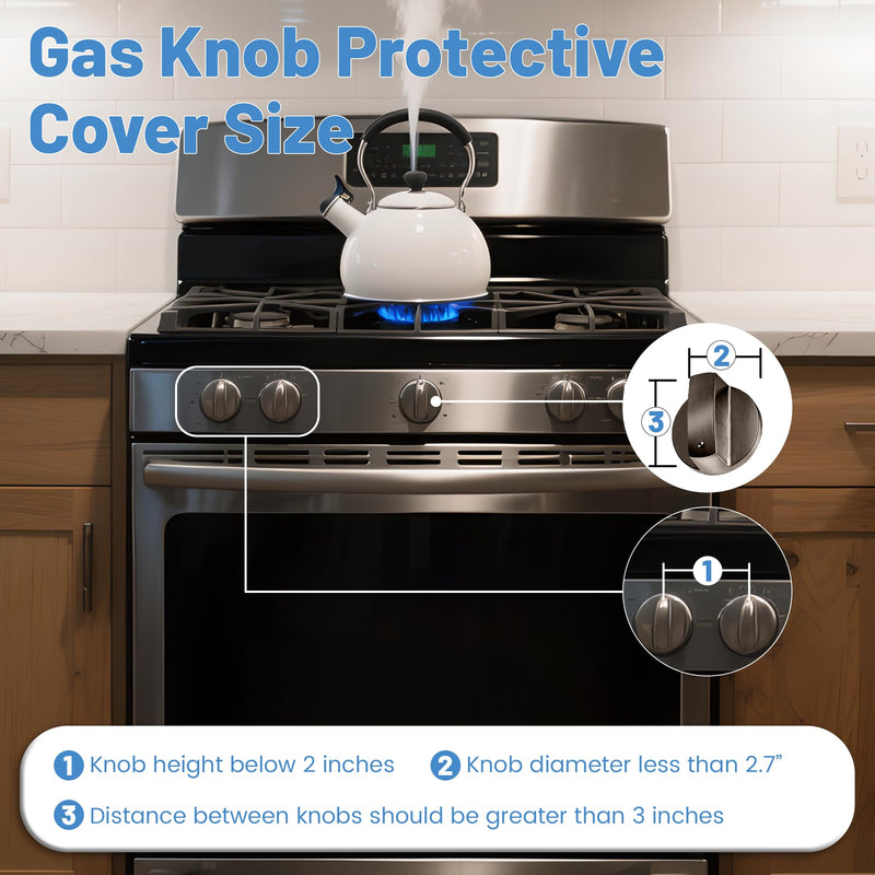 [Australia] - Stove Knob Safety Covers for Child Baby Proofing Kitchen Oven Knob Locks Universal Gas Burners Childproofing (5-Pack) White - Transparent 