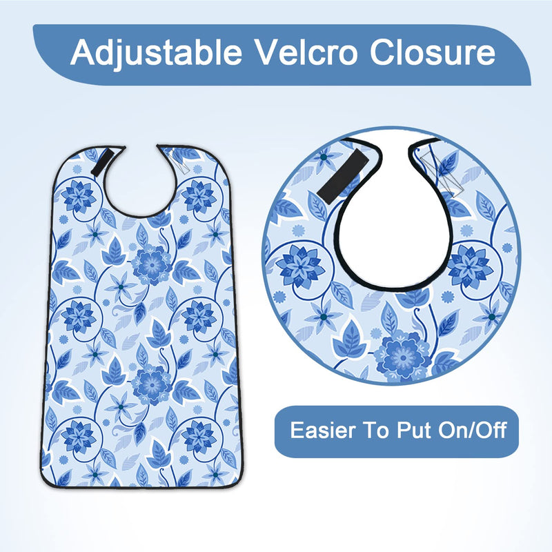 [Australia] - 3 Pack Adult Bibs with Crumb Catcher, Washable and Adjustable Adult Bibs for Women Elderly Seniors Elegant Dazzling Necklace 