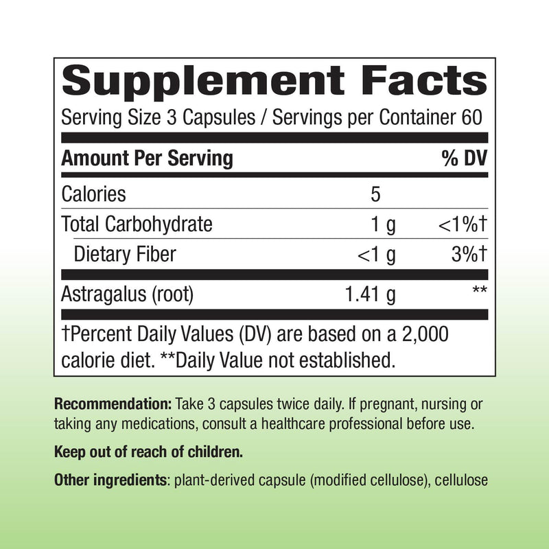 [Australia] - Nature's Way Astragalus Root - Astragalus Root Herbal Supplement - Traditional Immune Support* - Non-GMO Project Verified - Gluten & Dairy-Free - 180 Vegan Capsules 