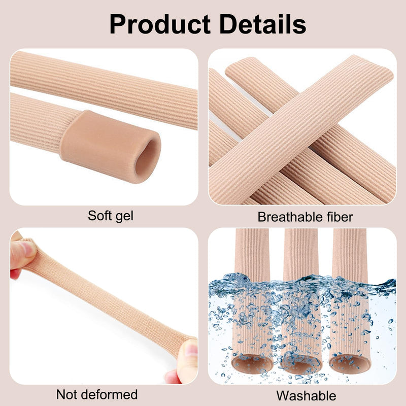 [Australia] - Toe protection, pack of 4 cuttable silicone toe protection toe cushion tube tube bandage soft gel finger protection toe caps for corns remover, callus cushion, calluses (for medium toes - 15 cm) A 