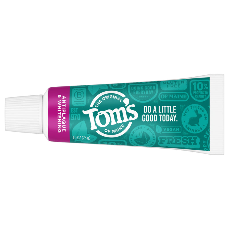 [Australia] - Tom's of Maine Fluoride-Free Antiplaque & Whitening Toothpaste, Travel Size, Peppermint, 1 oz. 12-Pack 1 Ounce (Pack of 12) 