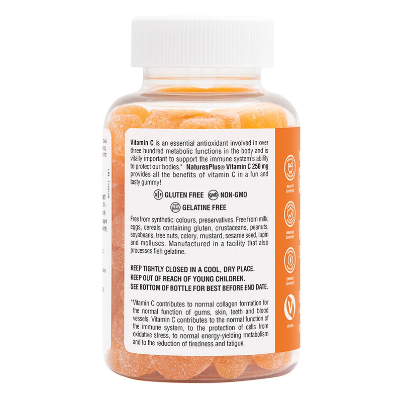 NaturesPlus Gummies Vitamin C Orange - Nutritious and Delicious Gummies for Collagen, Immune Function - Vegan, Gluten Free, Non-GMO - 75 Gummies 1 count (Pack of 1)