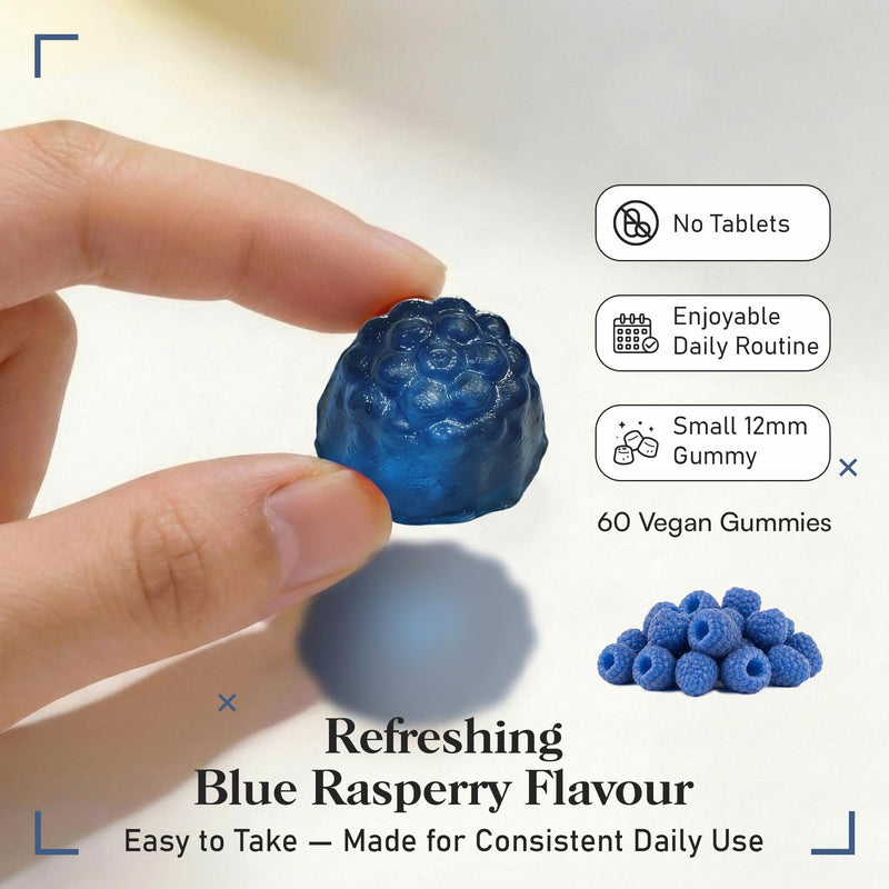 Men's Multivitamin Gummies | 60 Vegan Gummies | Vitamins A C D3 E B6 B12, Zinc, Selenium & Lycopene | Energy, Immune & Men's Wellness | Sugar Free | Blue Raspberry Flavour | UK Made | by NutriVolv
