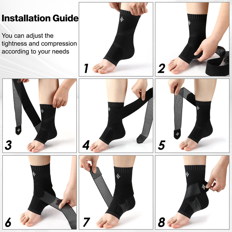 [Australia] - NEENCA Ankle Brace for Women & Men, Ankle Support with Compression Wrap, Compression Sleeve for Sprained Ankle, Swelling & Heel Spur Pain, Achilles Tendonitis Pain Relief, Right, Large 