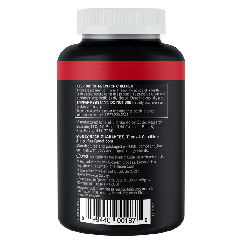 [Australia] - Qunol CoQ10 200mg Softgels, Ultra CoQ10 - Ultra High Absorption Coenzyme Q10 Supplements - Antioxidant Supplement for Vascular and Heart Health & Energy Production - 2 Month Supply - 60 Count 60 Count (Pack of 1) 