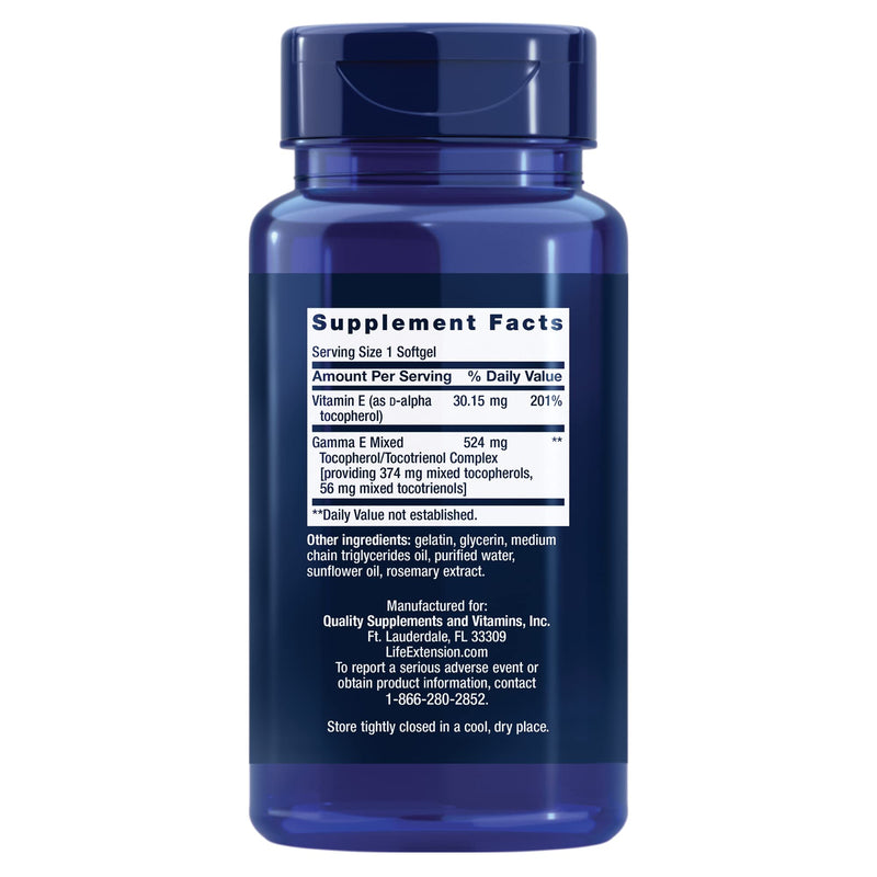 Life Extension Gamma E Mixed Tocopherols & Tocotrienols – Complete Vitamin E Spectrum, Antioxidant Protection – Non-GMO, Gluten-Free – 60 Softgels, (Pack of 2) 60 Count (Pack of 2)