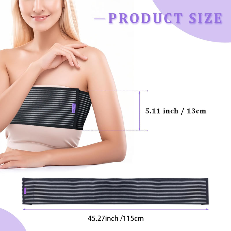 [Australia] - Abdomencare Breast Implant Stabilizer Band I Post Surgery Breast Band Chest Compression Wrap For Women I Breast Augmentation Band I Bra Breast Reduction Recovery Supplies For Healing I One Size (Black-XL) 