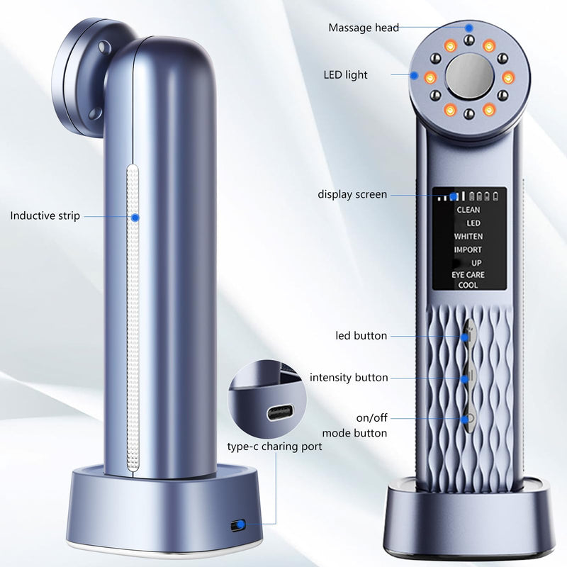 MASIKE Facial Massager for Face, Portable Electric Face Massager 7 in 1 Red Light Therapy Beauty Device Tool for Skin Care at Home