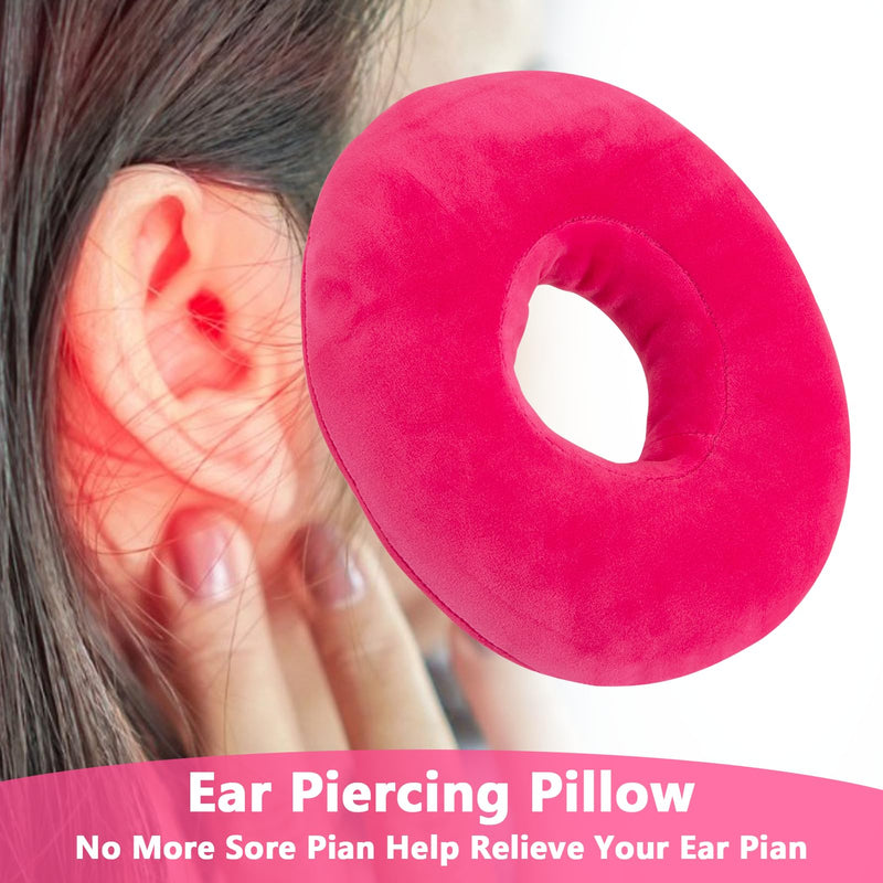[Australia] - Piercing Pillow for Side Sleepers, Soft and Comfortable Donut Pillow, Ear Pillows with Holes for Ear Pain, Piercing, Pain Relief Sleeping, Pressure Sore, Ear Pressure Relief (Pink) Pink 