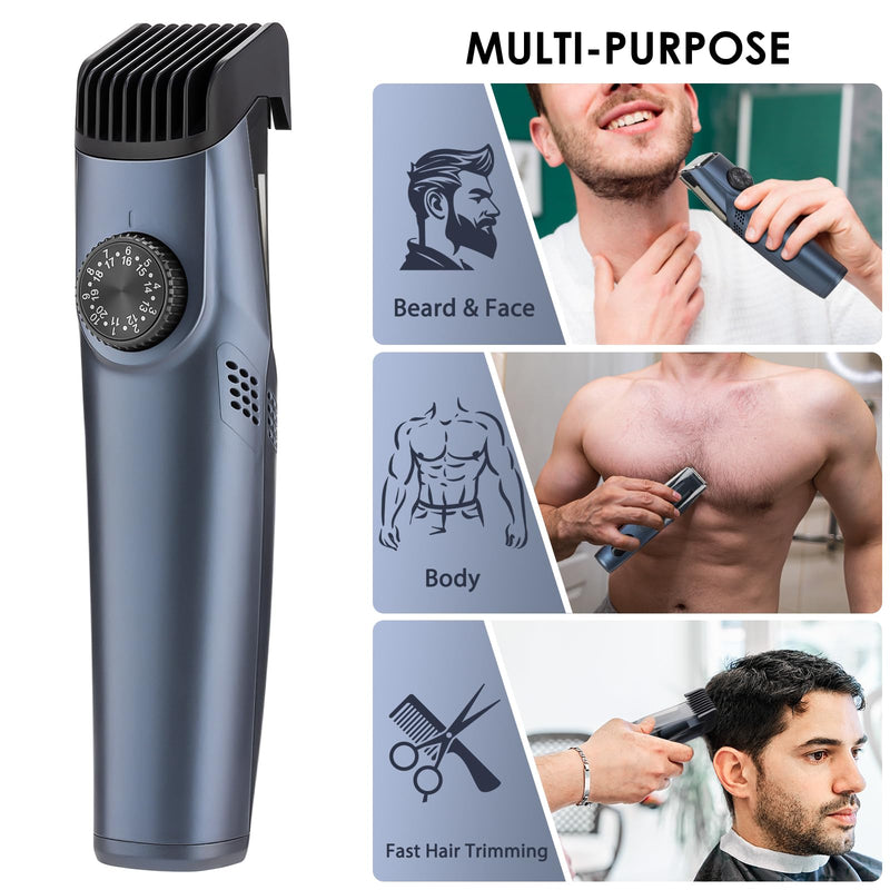 [Australia] - Vacuum Beard Trimmer for Men with 20 Length and Styles Adjustable, Built-in Vacuum Trimmer for Mustache, Sideburns, Facial Hair, Rechargeable Mustache Trimmer 