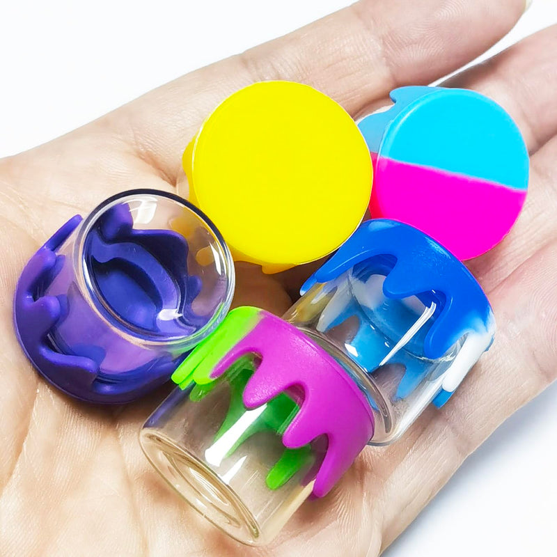 6ml Silicone Glass Wax Containers Airtight Concentrate Jar (100) 100