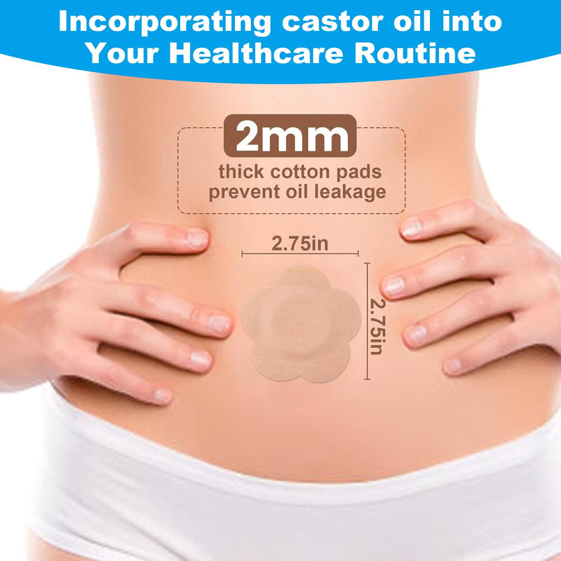 [Australia] - 50PCS Castor Oil Patches, FDA/MDR Certified Carrier Patches for Castor Oil | Medical-Grade Self-Adhesive Pads | Belly Button Patch for Caster Oil, Portable Breathable Anti Leakage Anti-Slip No Wash 
