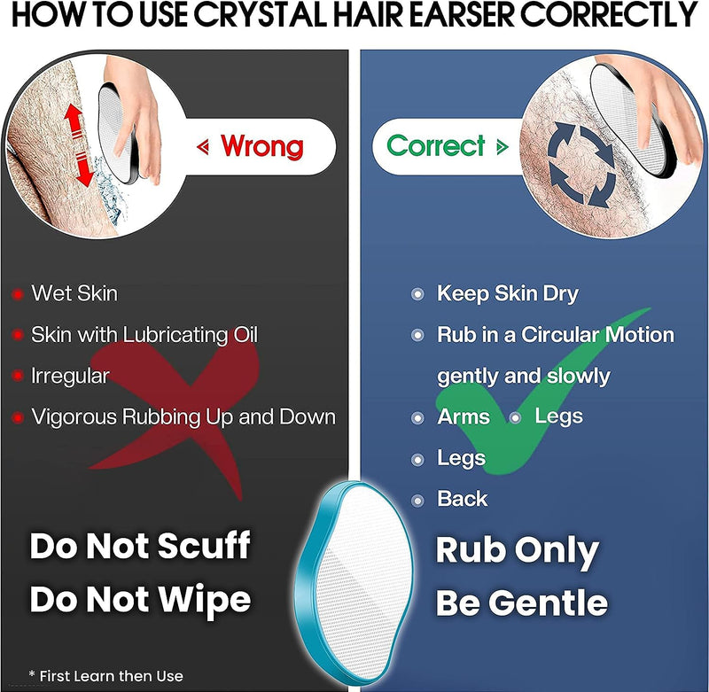 Crystal Hair Eraser, Painless Exfoliation Epilator, Blue, Not Water Resistant, 1 Count, Battery Powered, Hair Removal Tool