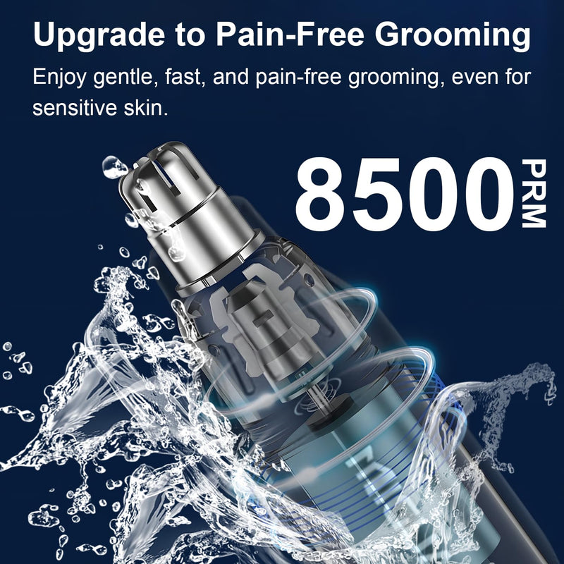Fululuer Nose Hair Trimmer for Mens and Women | Rechargeable 4-in-1 Ear, Nose, Eyebrow & Beard Trimmers | 8500 RPM | USB Charging | Washable, LED Indicator (Matte Black) Matte Black