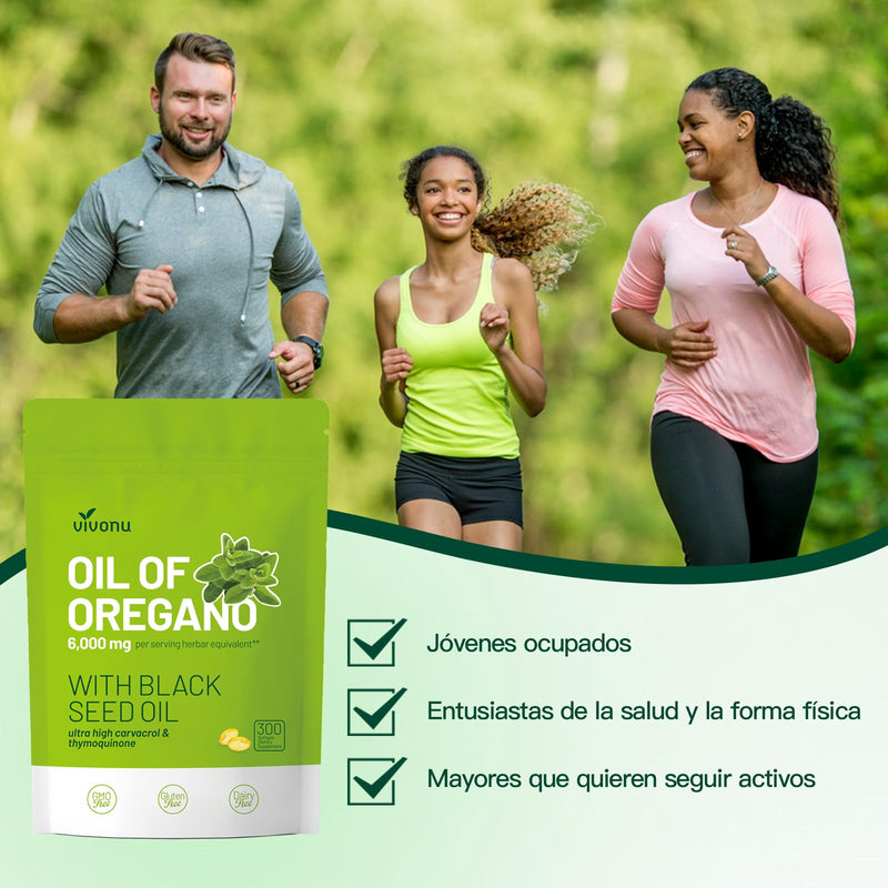 [Australia] - Oil of Oregano with Black Seed Oil, Balanced Oil of Oregano Capsules, Organic OreganoOil Softgels,Carvacrol,Thymoquinone, Non-GMO 300p/1bag 