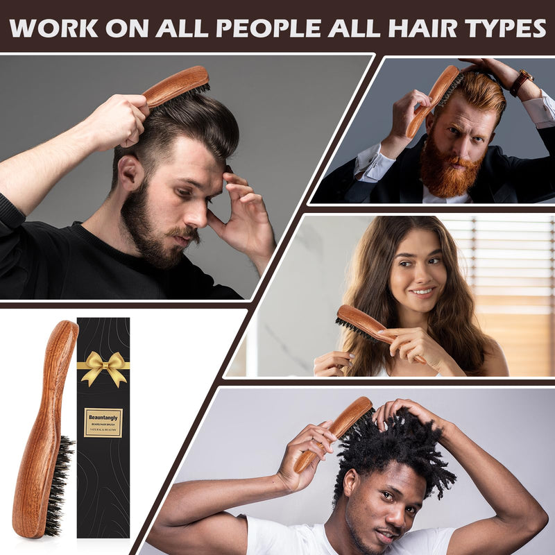 Hair Brush for Men, 100% Boar Bristle Hair Brush for Men Women’s Hair Smoothing, Styling, Detangling, Moisturizing, Adding Shine, Improving Blood Circulation, Promoting Hair Growth Oblong