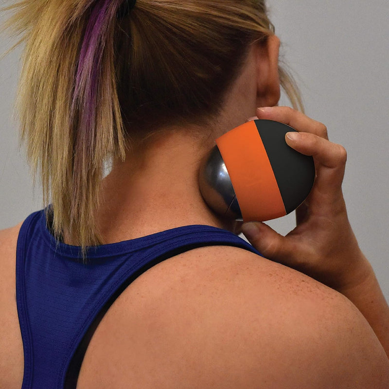 [Australia] - KT Health, Ice/Heat Therapeutic Massage Ball for Muscle Pain & Stress Relief, Black/Orange 