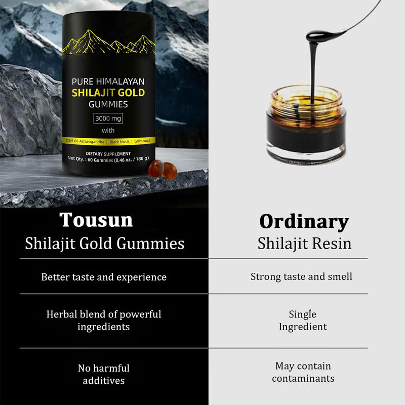 [Australia] - Shilajit Gummies | Alpha Gummies for Men | Lab Tested I No Added Sugar | Ashwagandha, Gokshura | Fulvic Acid & 85+ Trace Minerals for Men, Women | Non-GMO | 60 Gummy 