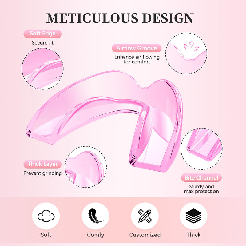 [Australia] - Mouth Guard for Clenching Teeth at Night 6 Pack/One Size, Teeth Grinding Mouth Guard for Women, Night Guard, Mouth Guard for Sleeping with Mirror 