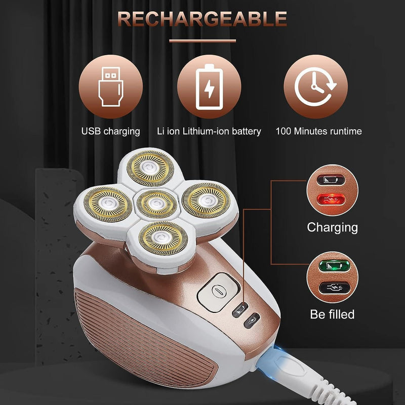 [Australia] - Electric Leg Shaver for Women - Rechargeable Painless Lady Razor for Leg Face Lips Body Underarms Armpit - Female Cordless Bikini Trimmer Gold 