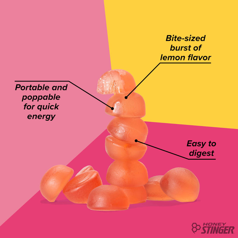 [Australia] - Honey Stinger Organic Pink Lemonade Energy Chew | Gluten Free & Caffeine Free | For Exercise, Running and Performance | Sports Nutrition for Home & Gym, Pre and Mid Workout | 12 Pack, 21.6 Ounce 1.8 Ounce (Pack of 12) 