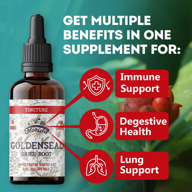 [Australia] - Goldenseal Root Tincture, Organic Goldenseal Extract (Hydrastis Canadensis) Health Supplement, 2 oz, 680 mg 2 Fl Oz (Pack of 1) 