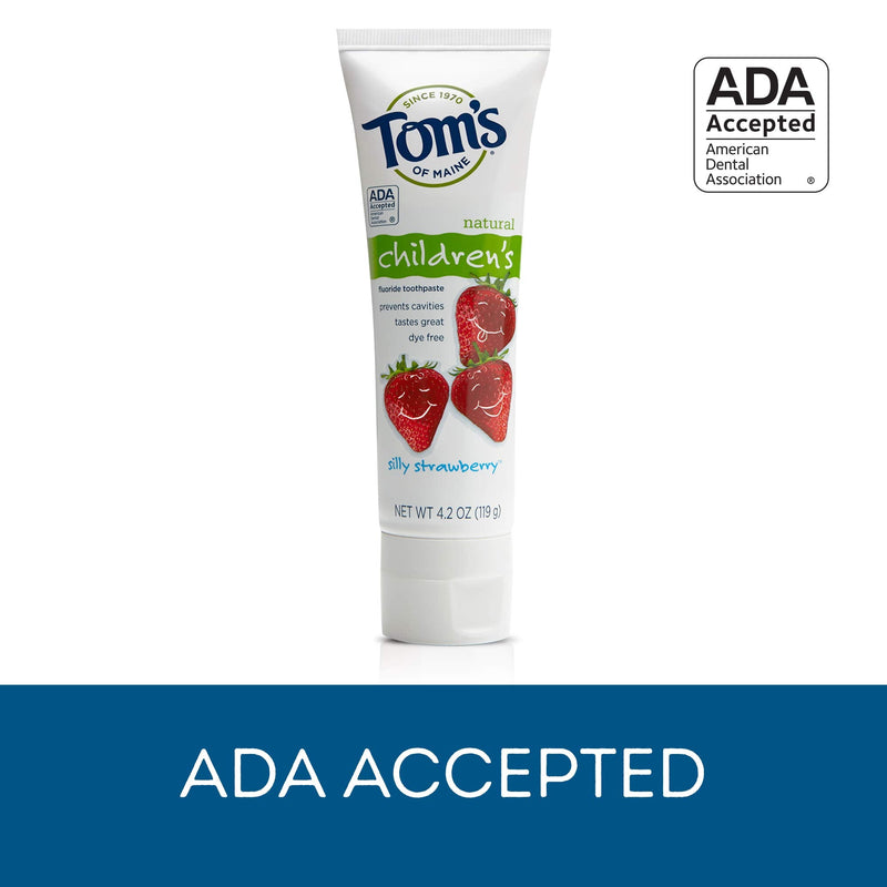 [Australia] - Tom's of Maine Anticavity Fluoride Children's Toothpaste, Kids Toothpaste, Natural Toothpaste, Silly Strawberry, 4.2 Ounce , 3 Count (Pack of 1) 12.6 Ounce (Pack of 1) 