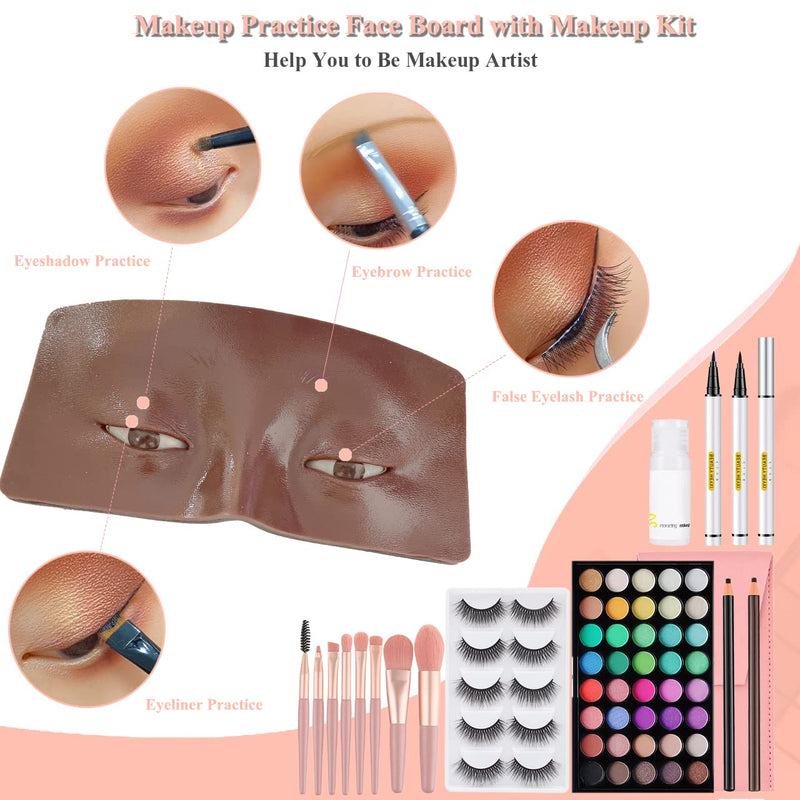 [Australia] - 3D Realistic Makeup Practice Face Board Set With Kit for Professional Artists, Students and Beginners - Eyes and Eyeshadow Training Mannequin #4 
