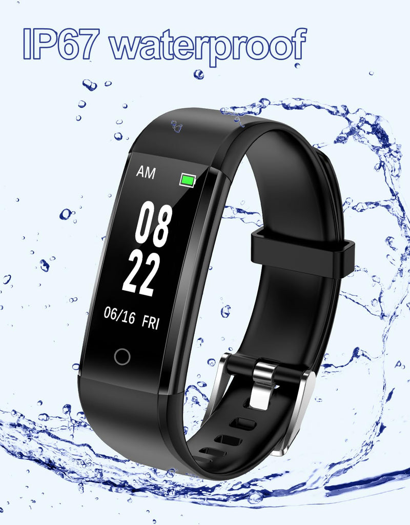 [Australia] - GRV Fitness Tracker Non Bluetooth Fitness Watch No App No Phone Required Waterproof Pedometer Watch with Steps Calories Counter Sleep Tracker for Men Women Parents Black 