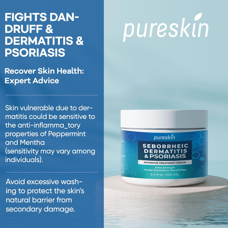 [Australia] - Seborrheic Dermatitis Cream Ketoconazole: Psoriasis Eczema Treatment for Skin Scalp - Natural Relief for Flaking Irritated Skin 3.4 Oz 