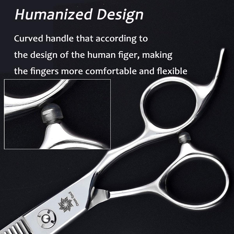 Dream Reach Professional 6 inch Hair Cutting Scissors, Japanese 440C Steel Thinning Shear for Men/Women Cutting for Salon/Barber/Home Chunker 01