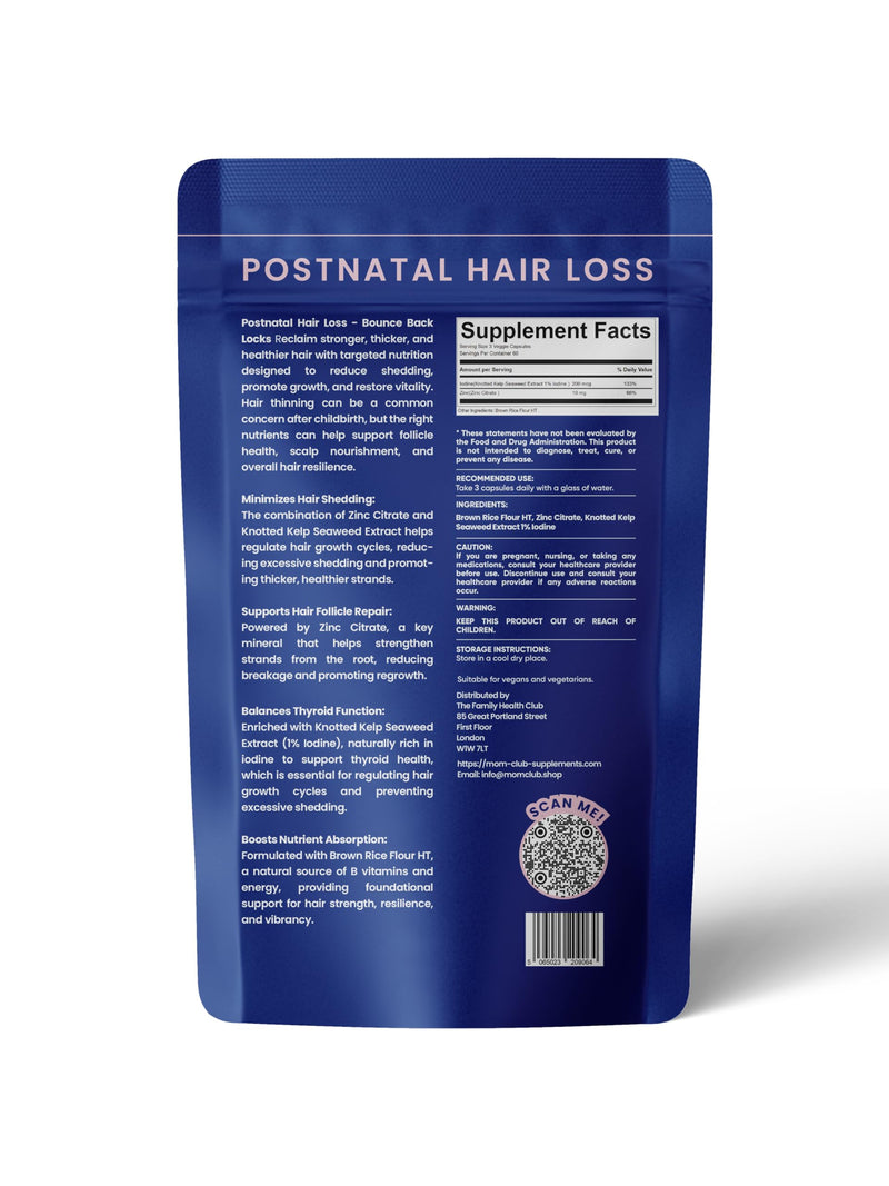 Hair Vitamins for New Moms: Postnatal Hair Wellness Support, Scalp & Strand Strength Supplement with Nutrient-Rich Botanicals, 30 Capsules, 1 Month Supply 1 Month supply: 30 Capsules/Pack