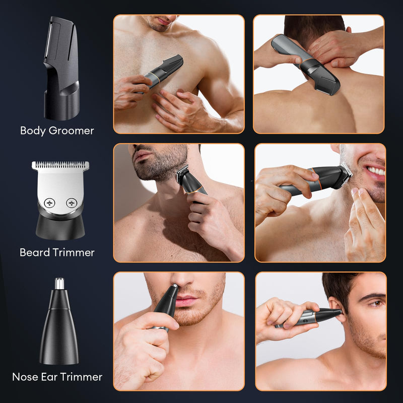 [Australia] - kensen Body Hair Trimmer for Men - Manscape 3-in-1 Beard Trimmer for Men, Men's Groin & Pubic Hair Trimmer IPX6 Waterproof Wet/Dry Electric Razor for Mens Cordless Hair Clippers for Mens Shaver (Gray) Gray 