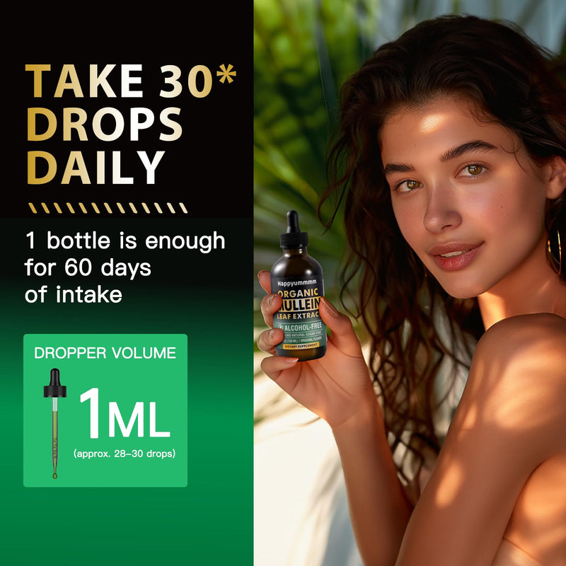 [Australia] - Mullein Drops for Lungs Cleanse,Vegan Mullein Leaf Extract Tincture with Chlorophyll, Support Immune,Respiratory - 4 fl oz (120 ml) 