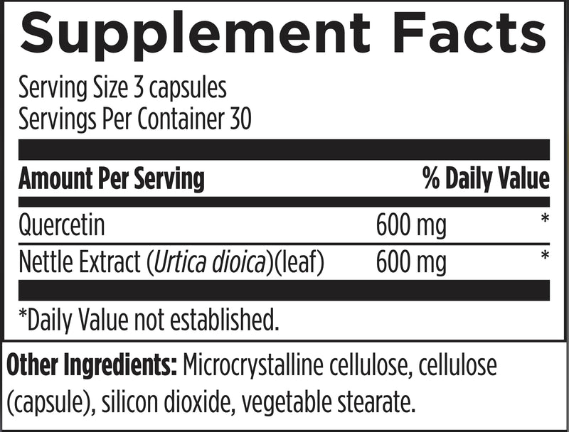 [Australia] - Designs for Health Quercetin + Nettle Supplement - Nettle Leaf + Quercetin Supplements with Flavonoids - Powerful Antioxidants for Immune Support (90 Vegan Capsules) Standard Packaging 