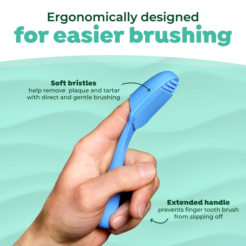 [Australia] - TropiClean Fresh Breath Oral Care Kit - Soft Bristle Finger Toothbrush - Dog Tooth Brushing Kit - Peanut Butter and Honey Flavor Dog Toothpaste 