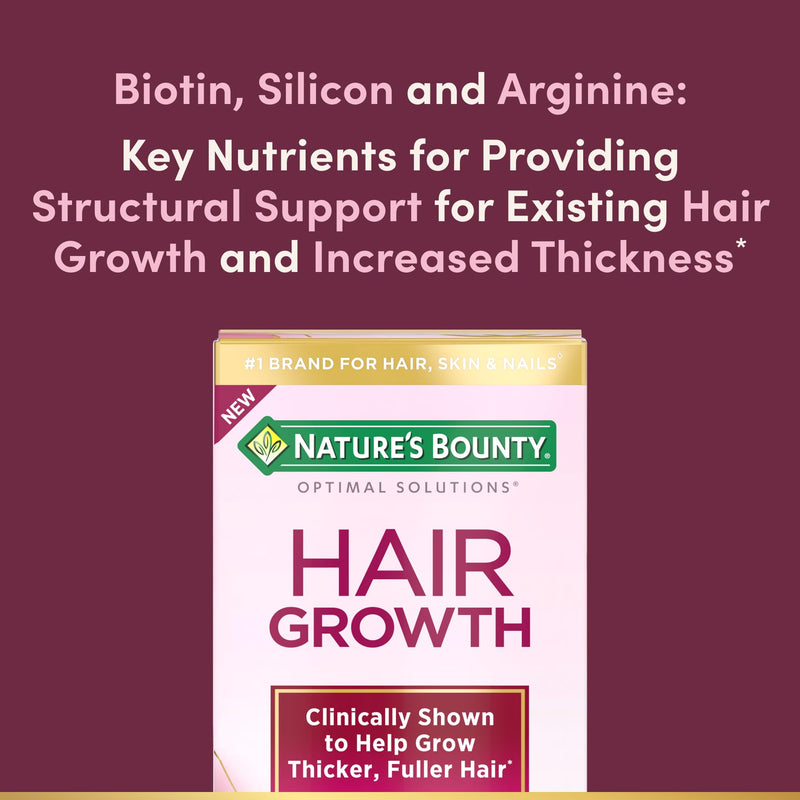[Australia] - Nature's Bounty Hair Growth Supplement, 1 Per Day, Clinically Shown to Support Thicker, Fuller Hair, with Biotin, Silicon & Arginine, 30 Capsules 