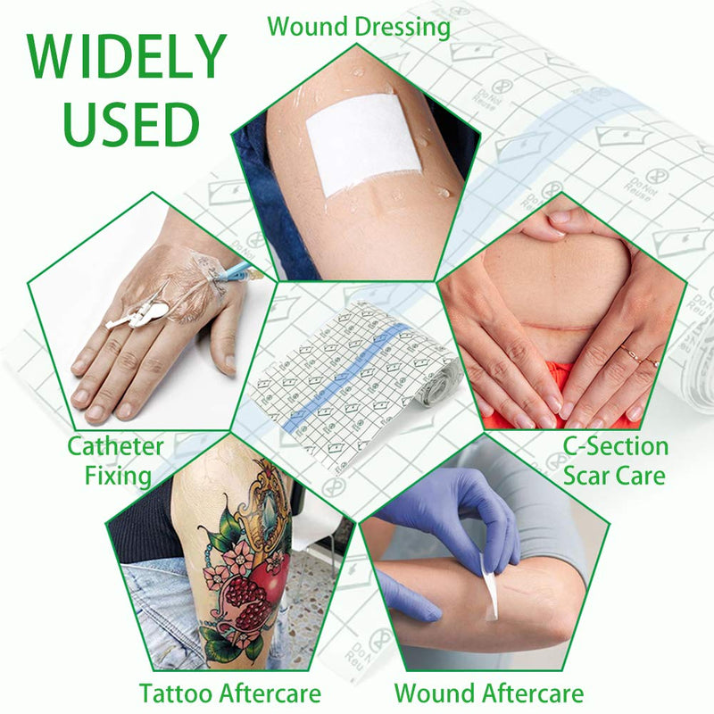 [Australia] - Tattoo Aftercare Bandage Roll 6"x 2 Yard - Waterproof Transparent Film For Tattoo Initial Healing And Skin Repair Adhesive Tattoo Supply Wrap 6 x 72 Inch 