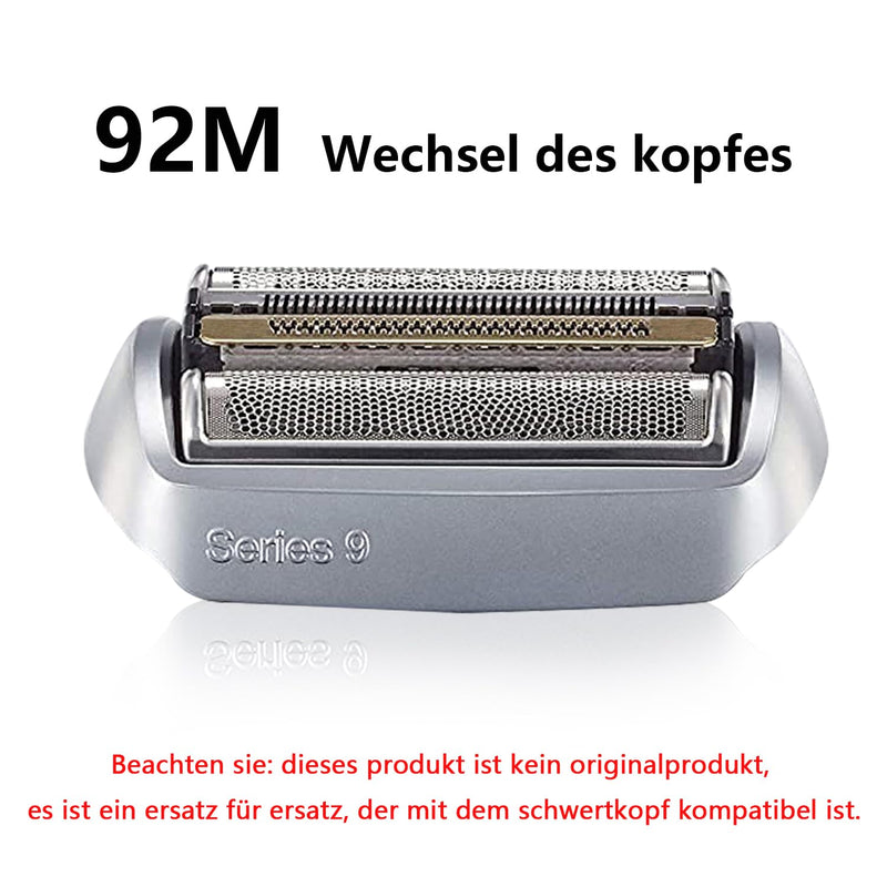 [Australia] - Replacement part for razor 92M shaving head series 9 compatible Braun electric shaver with cleaning cloth and brush supplied with electric shavers series 9 9290cc, 9291cc, 9370cc, 9293s 